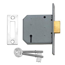 Union Locks 2177 3 Lever Mortice Deadlock 77.5mm - Satin Chrome (Visi Pack)