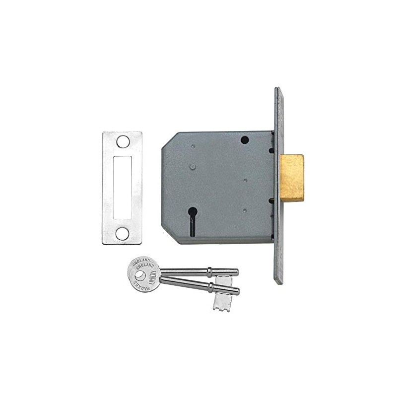 Union Locks 2177 3 Lever Mortice Deadlock 77.5mm - Satin