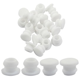 Murtenze 20PCS 8mm/0.31 Inch Silicone Hole Plugs Snap in Locking, Rubber Hole Plug Waterproof Tapered Round Hole Stoppers Flush Type Panel Plugs Fastener(White)