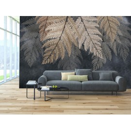 WFBHUA-Vintage Botanical Leaf Wallpaper Mural Dark Plant Leaves Wall Murals Decor for Living Room Bedroom(Not Peel and Stick)