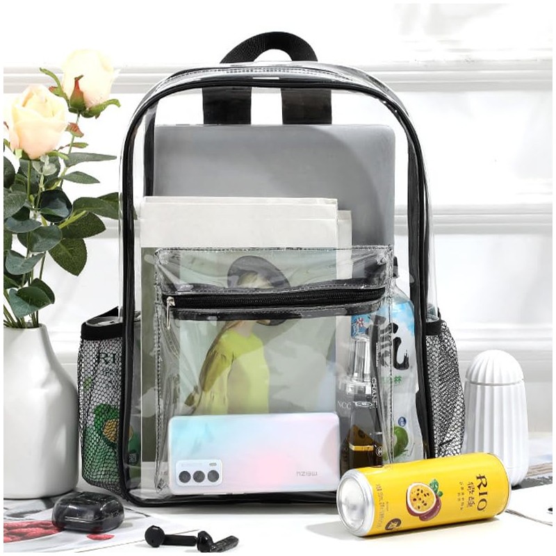 Grzhiyi Water Resistant Transparent Backpack,Clear Bag Backpacks PVC, Boys, Girls,