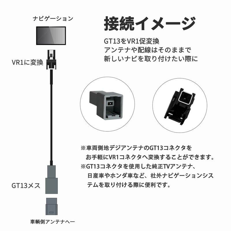 OTORAM GPS Antenna Conversion Cable VR1 (Navigation Side) ← GT13