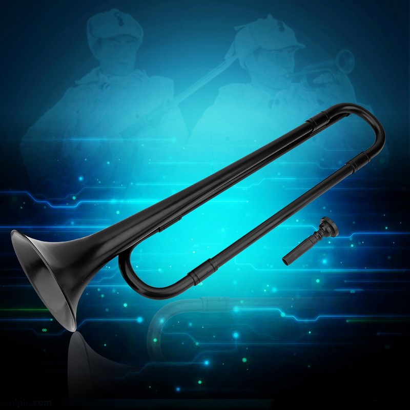 B Flat Plastic Bugle Cavalry Trumpet with Mouthpiece for Children