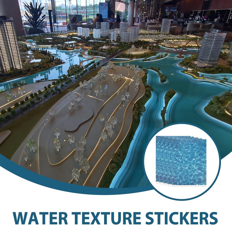 Operitacx 5 Sheets Ripple Water Effect Sheet Stream Pattern Artificial