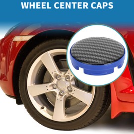 A ABSOPRO Wheel Center Caps Hub Caps Rim Center Caps OD: 58.5mm/2.30" Wheel Caps Hubcap Center Covers Plastic Blue 1 Pc with Black Carbon Fiber Pattern Sticker