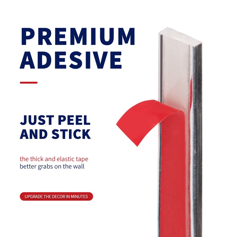 Art3dwallpanels 10 Ft Stainless Steel Color Peel and Stick Trim