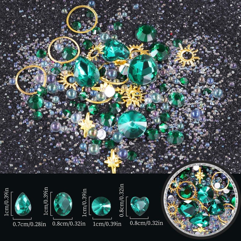 editTime 6 Wheels Mixed Sparkle Nail Art Rhinestones Diamonds Crystals