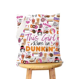 WCGXKO Donut Coffee Gift This girl Donut Shopping Bag Gift Coffee Donut Lover Tote Bag (ON D1 Tote)
