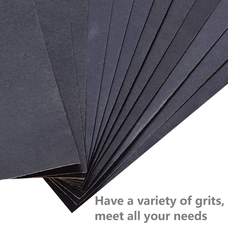 FRIMOONY Wet Dry Sandpaper, Assorted 3000/2500/2000/1500/1200/1000 Grit for Automotive Wood