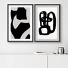 SIGNWIN Framed Canvas Print Wall Art Set Geometric Black Paint