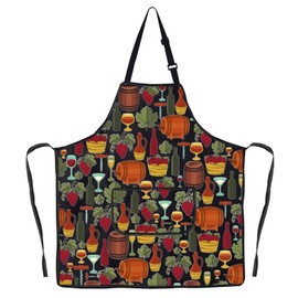 JNIAP Wine Aprons With Pockets Wines Drinker Gifts Wines Club Bachelorette Gifts (Red Wine ap)