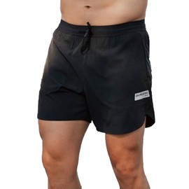 Burlebo Men's Running Shorts with Built-in Liner Black
