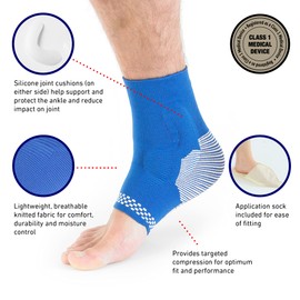 Neo G Ankle Support for Sprained Ankle, Achilles Tendonitis Support, Injured or Weak ankles, Arthritis - Ankle Brace Foot Support for Ligament Damage. Multi Zone Compression - Airflow Plus - L