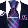 Hi-Tie Classic Mens Silk Ties Set 4 PCS Necktie Pocket