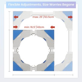 AMGSH Adjustable Mini Fridge Stand | Washing Machine Base Dolly Roller Stand 4×2 Locking Rubber Swivel Wheels 4 Feet,Furniture Mover Mobile Base for Washing Machine,Dryer and Refrigerator (Grey)