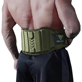 TAVIEW Weight Lifting Belt for Men & Women, Gym Belt with Buckle Closure, Comfortable Lumbar & Back Support (M, Green, 32-37 inches)