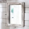 AAZZKANG Rustic Wall Mirror Rectangle Wood Framed Mirrors Large 20"x16"