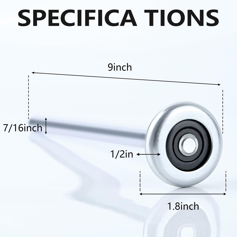 10 Pack 9" Stem Steel Commercial Grade Garage Door Rollers