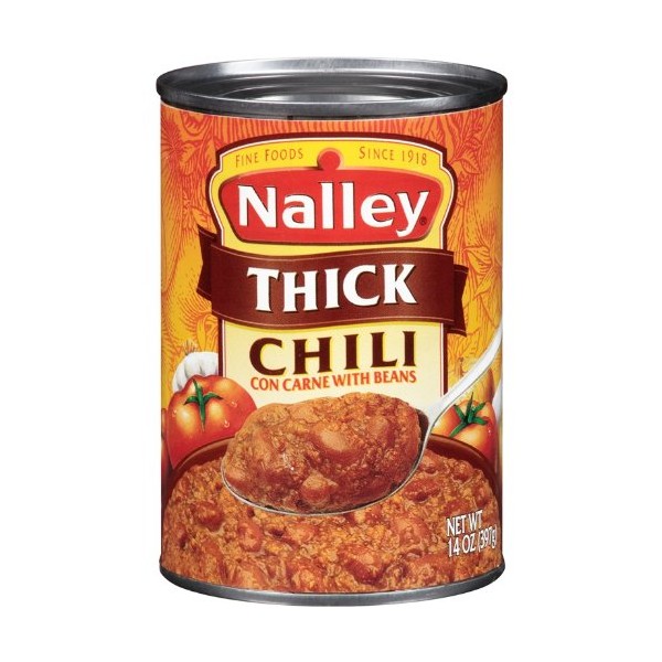 Nalley Thick Chili Con Carne with Beans, 14-Ounce Cans (Pack of 8)