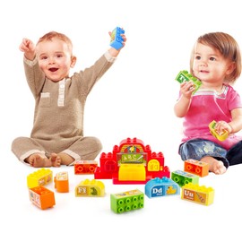 WEofferwhatYOUwant Talking ABC Blocks Alphabet Learning - Plastic Blocks with Audio for 18 Months and Up