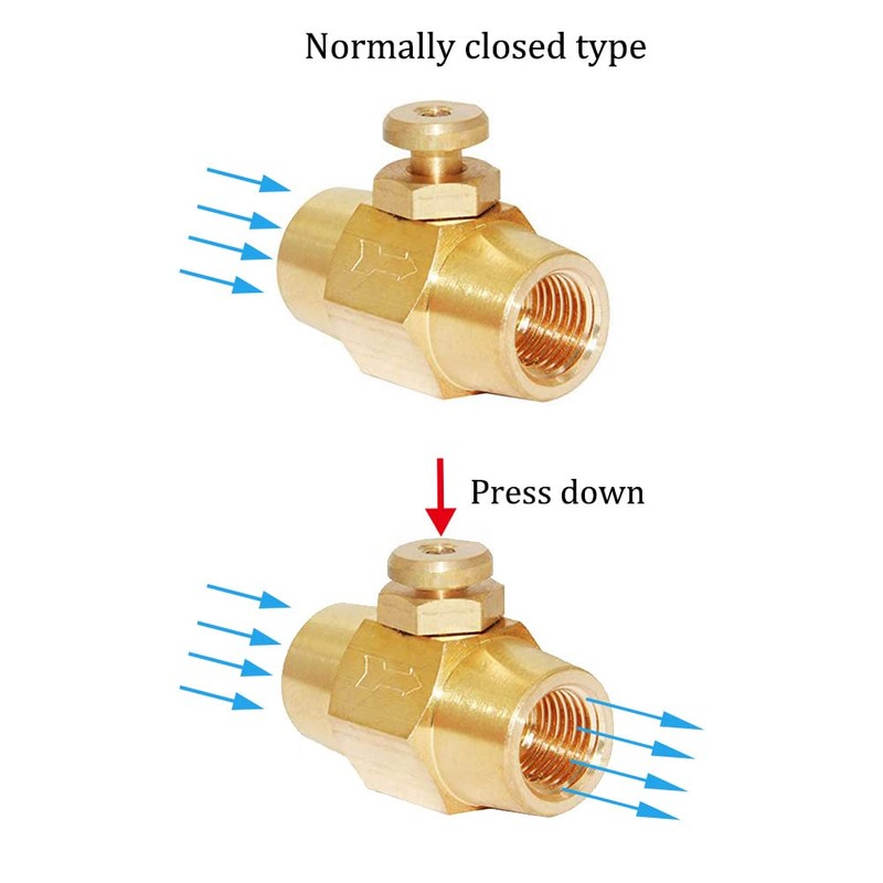 Joywayus Brass 1/4" NPT Female Thread Push Button Check Valve