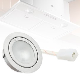 Terixe SB02300798 Range Hood Light Housing for Broan NuTone PM500/PM500SS/EE55000 - LED Hood Light Bulb 12V 20W Frosted Glass & Stainless Steel