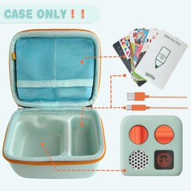 amiumuca Hard Travel Case Compatible with Yoto Mini–Kids Audio & Music Player,Yoto Card Holder Bag with Adjustable Shoulder Strap for Up to 36 Audiobook Cards,Children’s Mini Player. (Pink)