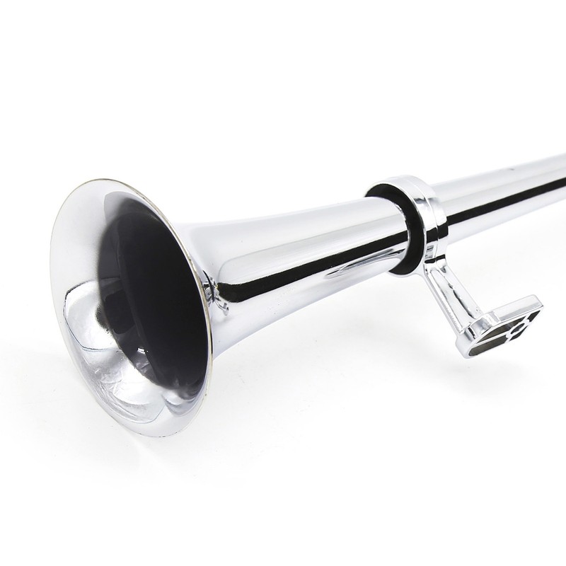 Single-tube Trumpet Electric Horn Chrome Air Horn Loudspeaker Kit 150dB