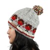 Pachamama Women Wool Bobble Beanie Hat Handknitted Cute Robin Design