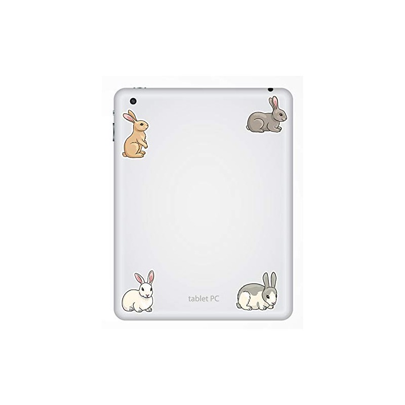 4 x 5cm Cute Bunny Rabbits Vinyl Stickers - Rabbit