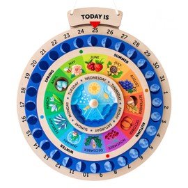 Ulanik Vemkel Wooden Perpetual Calendar for Kids Seasons, Games for 3 Years, Wooden Game for 3 Years, Educational Games for 3 Years, Preschool Games