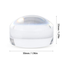 Hztyyier Dome Magnifier, 8X Acrylic Optical Half Ball Lens, 50 x 33mm, Educational & Hobby Magnifiers, Paperweight and Reading Accessory