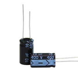 10UF 400V Capacitor 10x17mm Aluminum Electrolytic Capacitors 400v 10uf (Pack of 10pcs)