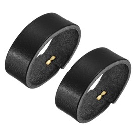 QUARKZMAN Leather Belt Loop Holders 11.5 cm Outer Circumference Belt Webbing Ring Buckle for Craftsman Bag Belt Fixation (Black), black