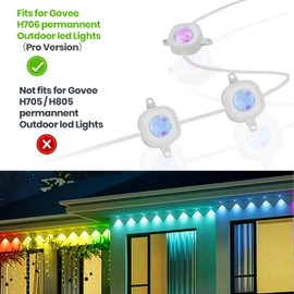 Light Clips for Govee Pro Permanent Outdoor LED Lights H706, Mounting Brackets Holder for Govee Pro Version Outdoor LED Light (White, 40