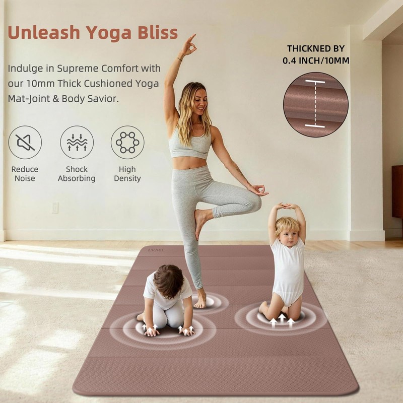 Foldable Yoga Mat 74"x47.2"x 0.4" – Large Yoga Mat