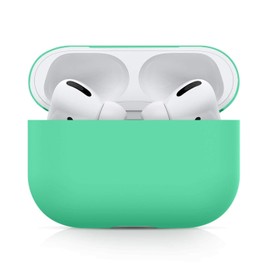 2024 Upgradation Silicon Cover Skin Compatible with Airpods Pro Ultra-Thin Soft Case Protection No Keychain (Green)