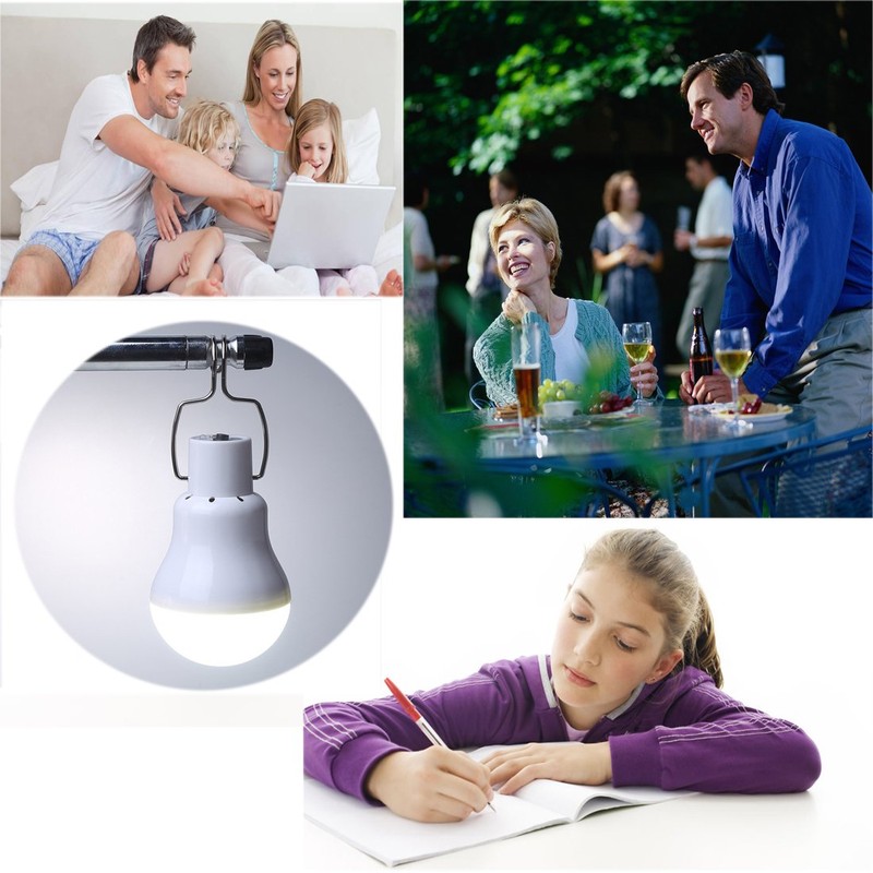Solar Powered Lamp Portable Led Bulb Lights Solar Energy Panel