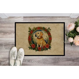 Labrador Retriever Christmas Flowers Doormat - Welcome Mat for Dog Lovers