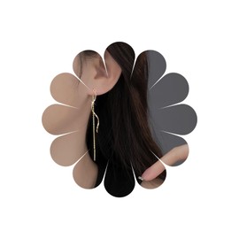 Xmsrn Vintage Gold Twist Tassel Threader Earrings long Twist Chain Tassel Drop Earrings Gold Bar Dangle Earrings Curved Twist Threader Earrings for Women