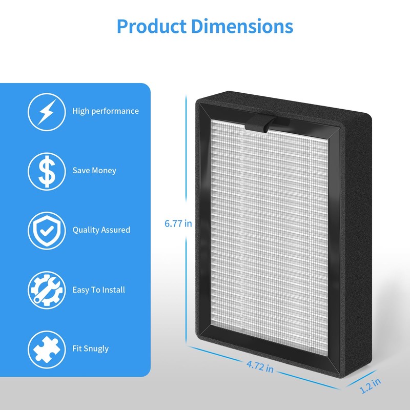SAKEGDY LV-H128 Replacement Filter, Compatible with Levoit LV-H128 Air Purifier