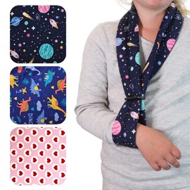 Solace Bracing Children's Padded Sling (3 Fun Designs) - British Made & NHS Supplied Kids Collar & Cuff Sling - #1 Arm, Collarbone, Wrist, Shoulder & Elbow Support for Fractures & Injuries - Space