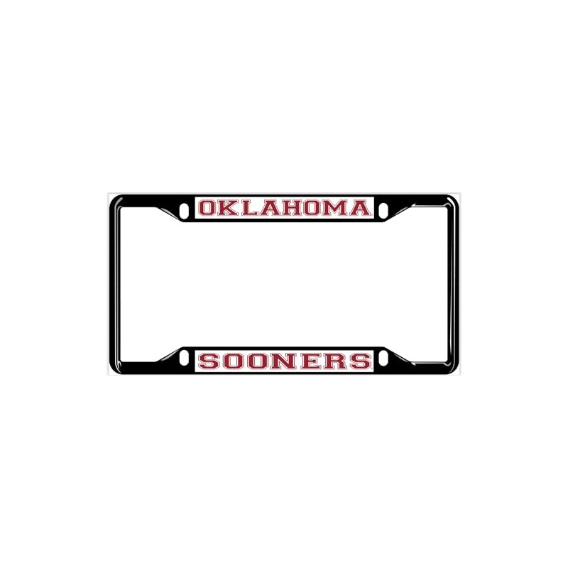 NCAA Black License Plate Frame (Oklahoma Sooners)