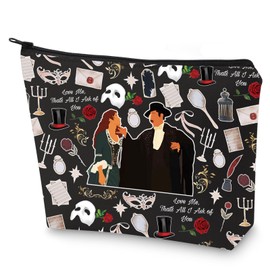 WZMPA Phantom Broadway Musical Cosmetic Bag Erik & Christine Fans Gift Phantom Theater Zipper Pouch Bag For Musical Lovers, Love Me, Fit