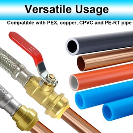 TTFLEX 24" Water Heater Connector 3/4" Ball Valve Push-Fit x 3/4" FIP, 2PCS