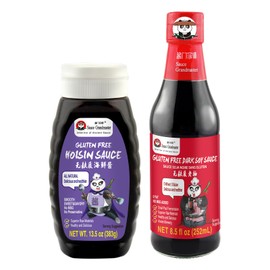 Sauce Grandmaster Gluten Free Hoisin Sauce & Dark Soy Sauce Combo – Non-GMO, Vegan, No MSG – Asian Stir Fry, Marinade, Dim Sum Dipping, Ancient Brewing Method, Exclusive Recipe, Delicious Any Way You Serve
