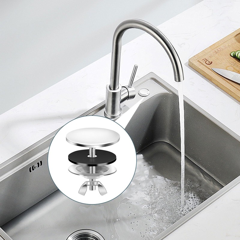 Sink Hole Cover, Stainless Steel Sink Cover, 6cm Silver Tap
