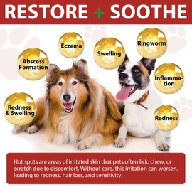 QRZBPZWE Dog Hot Spot Spray – Gentle for Sensitive Skin, Soothes Dry Skin, Scratching, Excessive Licking & Wound Care. Natural Extract Formula – Pet Hot Spot Spray (3.38 FL OZ)
