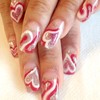 24Pcs Valentines Nails Medium Long Press on Nails Pink Silver