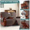 Ruaozz Waterproof Loveseat Recliner Cover with Console Non-Slip Reclining Couch